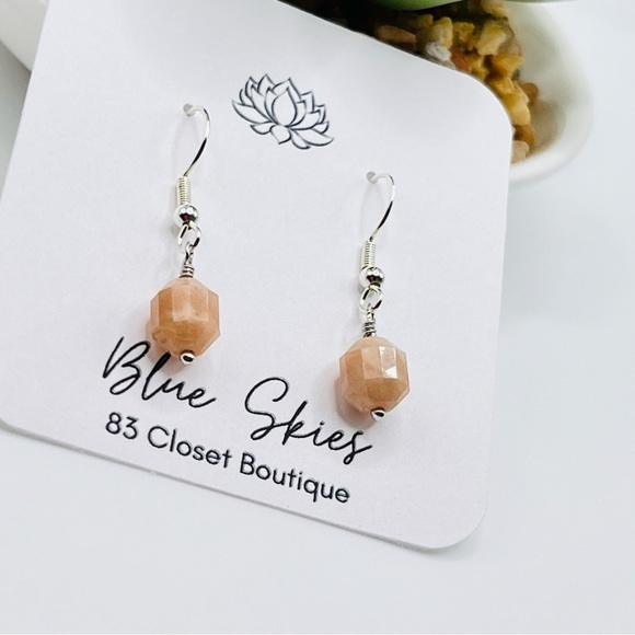 Sterling Silver Sunstone Earrings - Picture 7 of 9